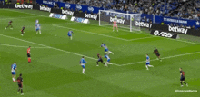 a soccer game is being played on a field sponsored by bwin