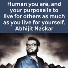 a poster with a quote from abhijit naskar on it