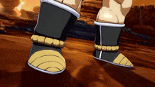 a close up of a cartoon character 's feet wearing a pair of boots