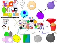 a bunch of drawings on a white background with the words posted in / battlefordreamisland at the top
