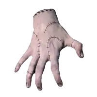 a close up of a hand with stitches and a white background