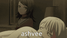 ashvee is written on a picture of two anime characters