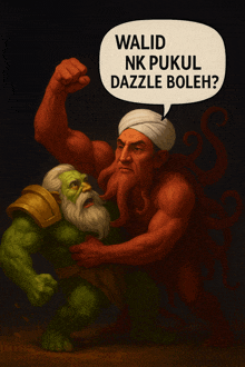 a cartoon of a man talking to another man with a speech bubble that says walid