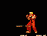 a video game screen that says insert coin level 4 and credit 00