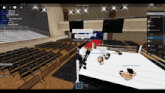 a screenshot of a video game showing a wrestling match in a ring .
