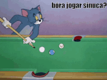 Sinuca / Jogar Sinuca / Mesa De Sinuca  / Tom E Jerry GIF - Tom And Jerry Pool Table Emojis GIFs