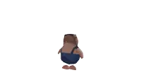a cartoon character wearing overalls and goggles is walking