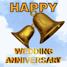 Happy Wedding Anniversary Bells GIF - Happy Wedding Anniversary Bells 3d Gifs Artist GIFs