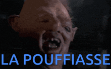a picture of a monster with the word la pouffiasse in blue letters