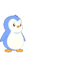 a cartoon of a penguin with a flame coming out of it 's mouth