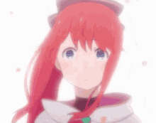 anime redhead cute kawaii blush