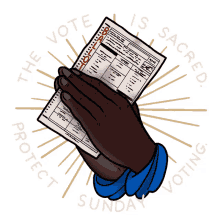 the vote is sacred protect sunday voting vrl prayer hands black prayer hands