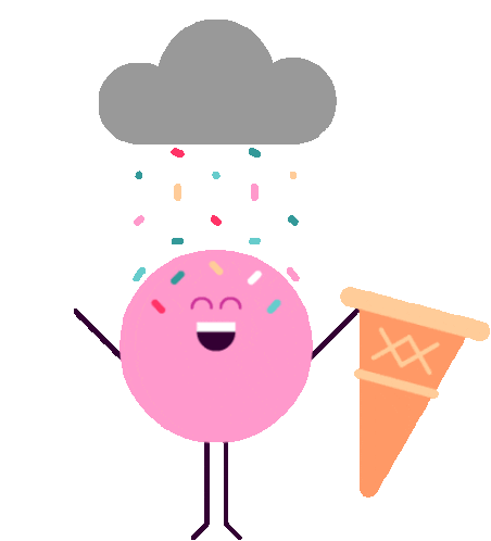 Raining Sprinkles On Ice Cream Cone Sticker - Foodies Ice Cream Confetti Stickers