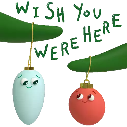 Ornaments Say Wish You Were Here Sticker - Christmas Cheer Wish You Were Here Christmas Tree Stickers