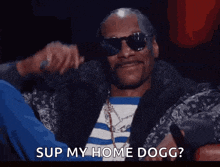 snoop dogg is wearing sunglasses and a fur coat