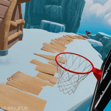 a basketball hoop with the word murrajfur on the bottom right
