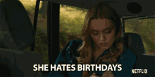 She Hates Birthday Aimee Lou Wood GIF - She Hates Birthday Aimee Lou Wood Aimee Gibbs GIFs