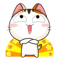 a cartoon cat is making a funny face with its arms crossed