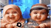 a boy and a girl are smiling in a snack video ad