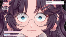 a screen shot of a girl wearing glasses with a follower goal displayed