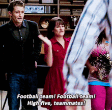 Glee Rachel Berry GIF - Glee Rachel Berry Football Team GIFs