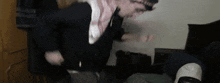 a blurry picture of a person wearing a hat and a scarf