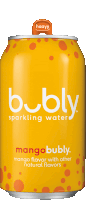 a can of bubly sparkling water with mango flavor with other natural flavors