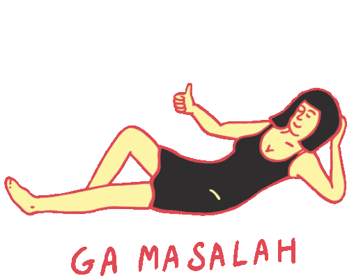 Relaxing Girl Says Ga Masala In Indonesian Sticker - Lostin Paradise Ga Masalah Thumbs Up Stickers