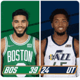 Boston Celtics (39) Vs. Utah Jazz (24) First-second Period Break GIF - Nba Basketball Nba 2021 GIFs