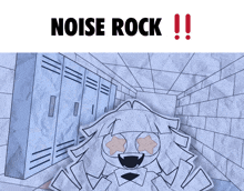 a poster that says noise rock on it with a drawing of a girl