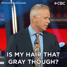 Is My Hair That Gray Though Gerry Dee GIF - Is My Hair That Gray Though Gerry Dee Family Feud Canada GIFs