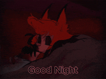 a drawing of a cat with the words good night written on it