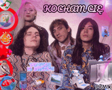 a picture of a group of people with the words kocham cie on the top
