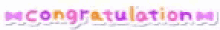 the word congratulations is written in purple and yellow