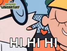 a cartoon character from dexter 's laboratory kissing another character 's nose
