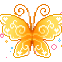 Butterfly Pixel Sticker - Butterfly Pixel Pixel Art Stickers