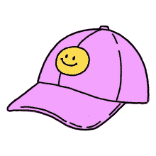 pink cap smiley wink cute