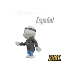 a cartoon character is wearing a zhot hoodie