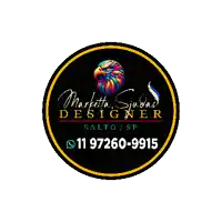 a logo for a designer with a colorful eagle in the middle