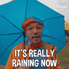 It'S Really Raining Now Blippi GIF - It'S Really Raining Now Blippi Blippi Wonders Educational Cartoons For Kids GIFs