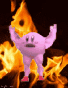 Buffby Buff Kirby GIF - Buffby Buff Kirby Buff Kirby Fire GIFs