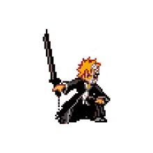 a pixel art of a red , black and white flame