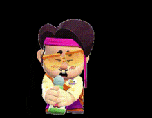 a cartoon character wearing a cowboy hat and sunglasses is holding a bottle