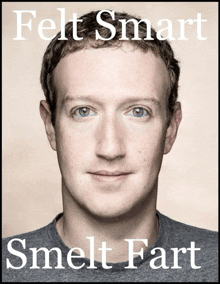 a picture of a man with the words " felt smart smelt fart " above him