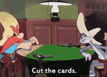 cut the cards literal bugs bunny yosemite sam looney tunes