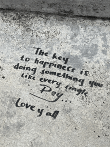 the key to happiness is doing something you like every single day love y all