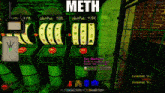 a screenshot of a video game with the word meth on it