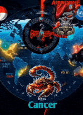 a picture of a scorpion and the word cancer on the bottom