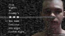 a video game called five nights at freddy 's shows a man 's face