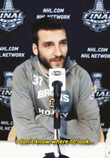 Patrice Bergeron I Dont Know Where To Look GIF - Patrice Bergeron I Dont Know Where To Look Boston Bruins GIFs